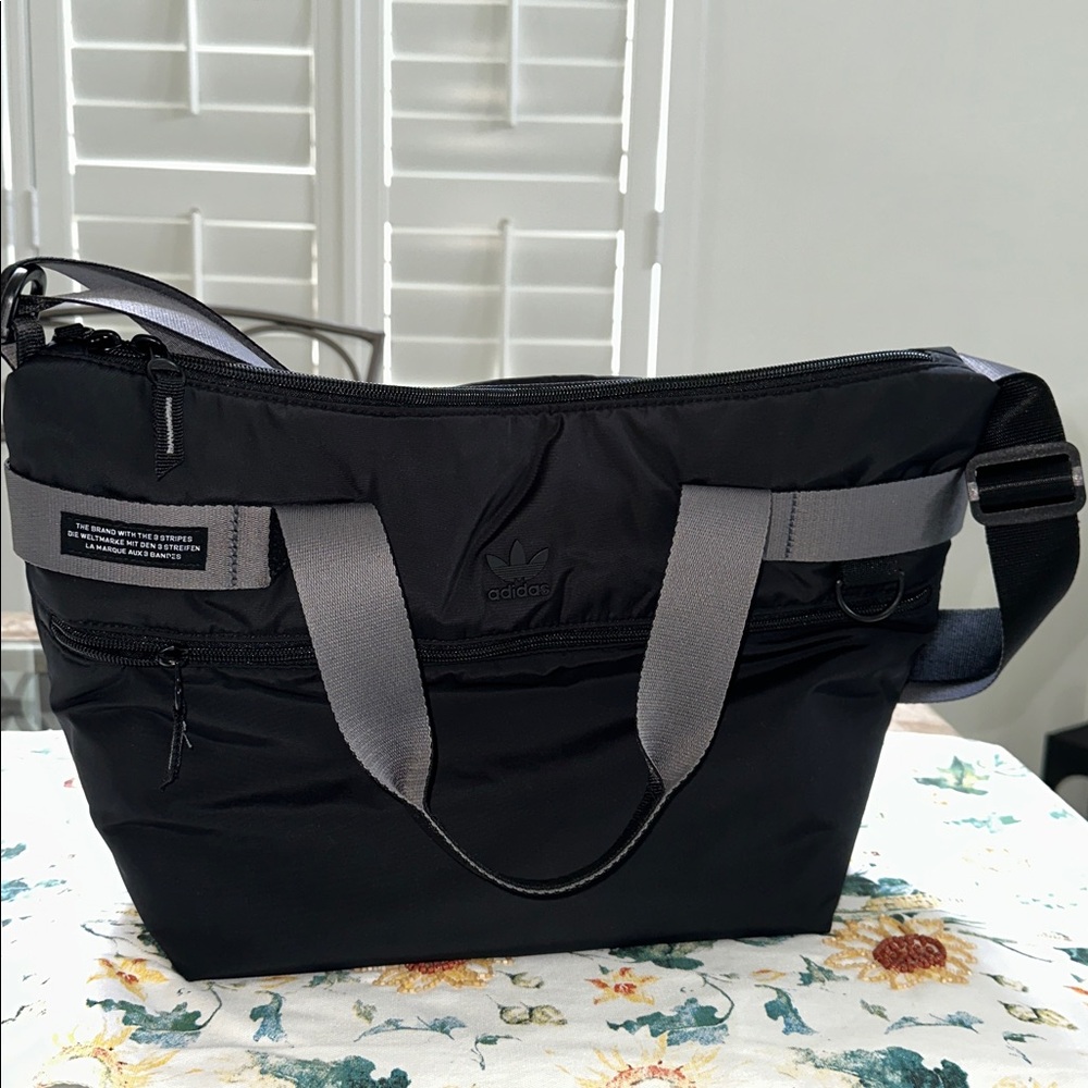 Adidas Black and Gray Shoulder Bag